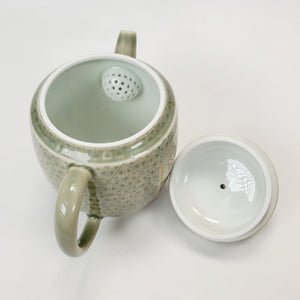 Teapot Olive Green Celadon Glaze Over White Porcelain  140 ml