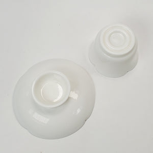 Teacup Saucer Set -  White Jade Like Porcelain