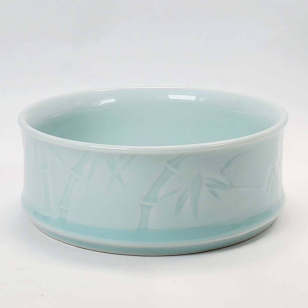 Tea Wash Bowl Bamboo - Long Quan Sky Blue Celadon