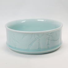Load image into Gallery viewer, Tea Wash Bowl Bamboo - Long Quan Sky Blue Celadon
