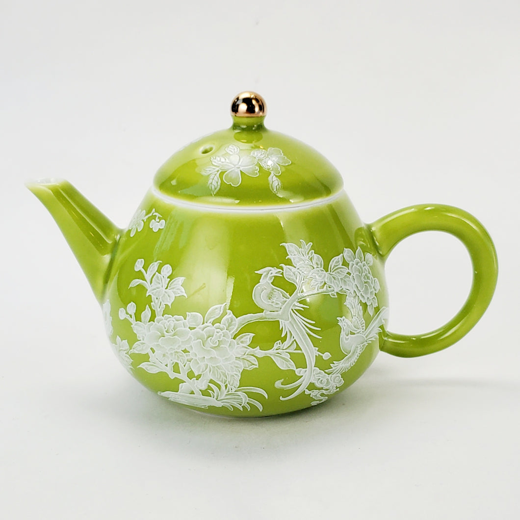 Teapot - Green Enamel Porcelain 170 ml