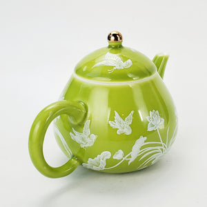 Teapot - Green Enamel Porcelain 170 ml