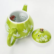 Load image into Gallery viewer, Teapot - Green Enamel Porcelain 170 ml
