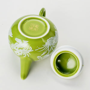 Teapot - Green Enamel Porcelain 170 ml