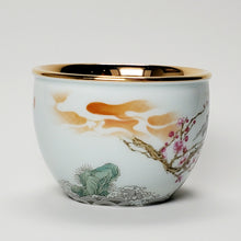 Load image into Gallery viewer, Teacup - Gold 24k Lined Cranes
