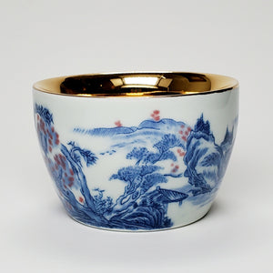 Teacup - Gold 24k Lined Mountains