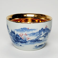Load image into Gallery viewer, Teacup - Gold 24k Lined Mountains
