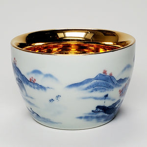 Teacup - Gold 24k Lined Mountains