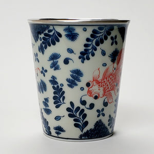 Teacup - Silver Lined Blue and Red Gold Fish 120 ml (Copy)