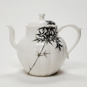 Teapot - White Porcelain Bamboo 140 ml