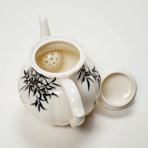 Teapot - White Porcelain Bamboo 140 ml