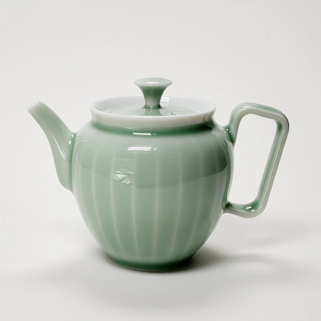 Teapot - Celadon Green Glazed White Porcelain 130 ml