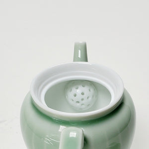 Teapot - Celadon Green Glazed White Porcelain 130 ml