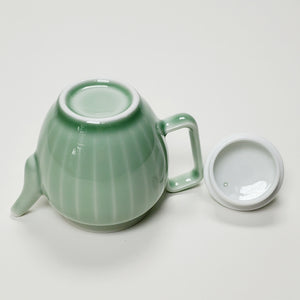 Teapot - Celadon Green Glazed White Porcelain 130 ml