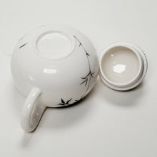 Load image into Gallery viewer, Teapot - white Porcelain Bamboo Silver 150 ml
