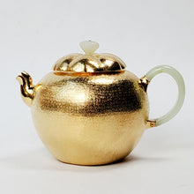 Load image into Gallery viewer, 24 K Gold Plated Pure Silver Teapot Persimmon 180 ml
