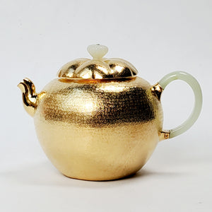 24 K Gold Plated Pure Silver Teapot Persimmon 180 ml