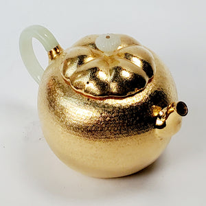 24 K Gold Plated Pure Silver Teapot Persimmon 180 ml