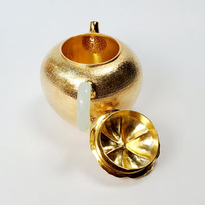 24 K Gold Plated Pure Silver Teapot Persimmon 180 ml