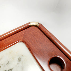 Tea Boat Tray Rectangular Marble Huang Hua Li Hardwood