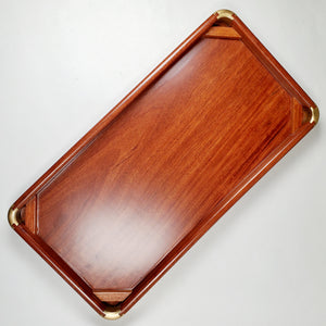 Tea Boat Tray Rectangular Marble Huang Hua Li Hardwood