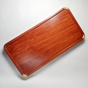 Tea Boat Tray Rectangular Marble Huang Hua Li Hardwood