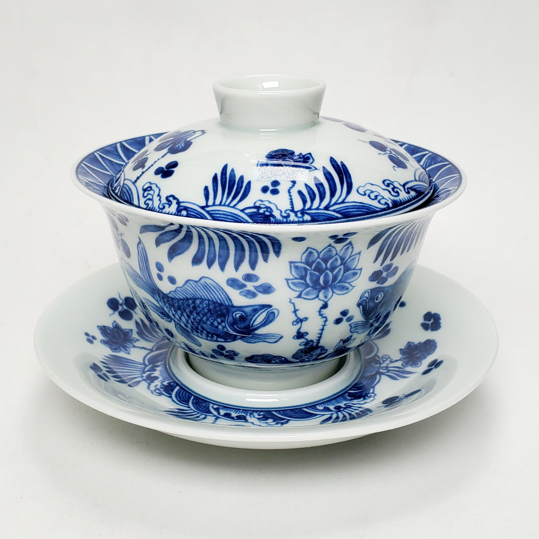 Gaiwan - Blue & White Lotus Fish 200 ml