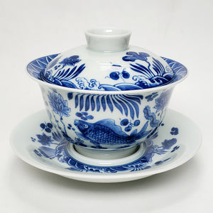 Gaiwan - Blue & White Lotus Fish 200 ml