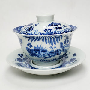 Gaiwan - Blue & White Lotus Fish 200 ml