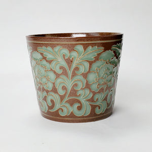 Teacup - Long Quan Kiln Celadon Brown Peony 280 ml