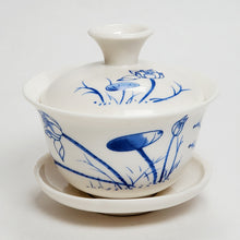 Load image into Gallery viewer, Gaiwan - Blue and White Lotus 100 ml
