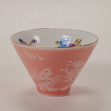 Load image into Gallery viewer, 2 Teacups Pink Enamel White Porcelain 50 ml
