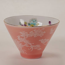 Load image into Gallery viewer, 2 Teacups Pink Enamel White Porcelain 50 ml
