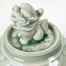 Load image into Gallery viewer, Green Celadon Porcelain Foo Dog Incense Burner
