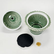 Load image into Gallery viewer, Green Celadon Porcelain Foo Dog Incense Burner
