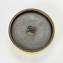 Load image into Gallery viewer, Tea Boat Tray Yellow Glaze Porcelain With Copper Top
