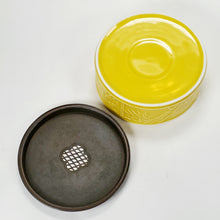 Load image into Gallery viewer, Tea Boat Tray Yellow Glaze Porcelain With Copper Top
