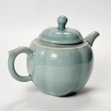 Load image into Gallery viewer, Teapot - Celadon Cracked Glazed Porcelain Prunus Flower Shape250 ml
