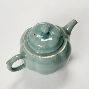 Teapot - Celadon Cracked Glazed Porcelain Prunus Flower Shape250 ml