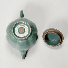 Load image into Gallery viewer, Teapot - Celadon Cracked Glazed Porcelain Prunus Flower Shape250 ml
