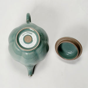 Teapot - Celadon Cracked Glazed Porcelain Prunus Flower Shape250 ml