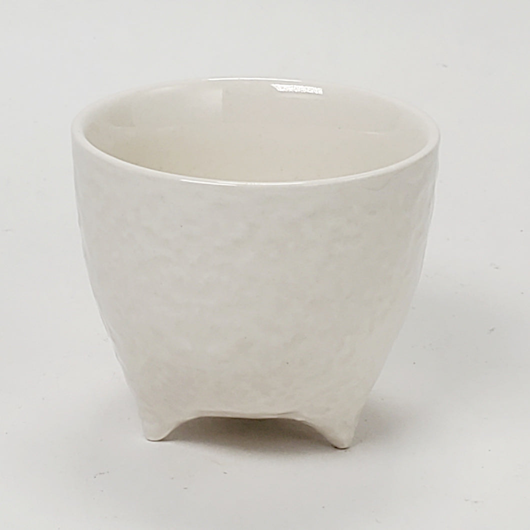 2 Ash Glaze 3 Feet Porcelain Teacups 60 ml