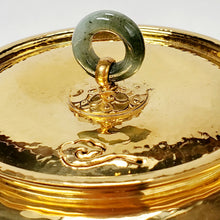 Load image into Gallery viewer, Gold Plated Pure Silver Tea Water Kettle - Bamboo 700 ml

