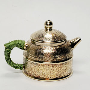 24 K Gold Plated Pure Silver Teapot - De Zhong 70 ml
