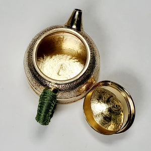24 K Gold Plated Pure Silver Teapot - De Zhong 70 ml
