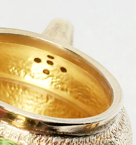 24 K Gold Plated Pure Silver Teapot - De Zhong 70 ml