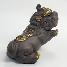Load image into Gallery viewer, Tea Pet Pi Xiu Purple Clay Gold Guilted

