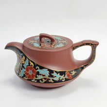 Load image into Gallery viewer, YiXing Zi Sha Purple Clay Enamel Painted Teapot 260 ml
