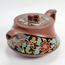 Load image into Gallery viewer, YiXing Zi Sha Purple Clay Enamel Painted Teapot 260 ml
