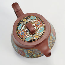 Load image into Gallery viewer, YiXing Zi Sha Purple Clay Enamel Painted Teapot 260 ml
